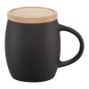 Hearth 400 ml ceramic mug with wooden coaster Solid black-Red | not available