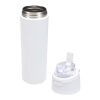 Theron 800 ml RCS recycled single wall stainless steel water bottle with dual function lid  White