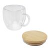 Lenora 250 ml glass cup with bamboo lid Standard | White | No Branding | not available | not available
