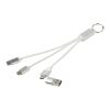 Metal 4-in-1 recycled aluminium charging cable with keychain Standard | Matted silver | not available | No Branding | not available | not available