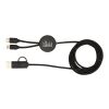 Chechia 5-in-1 recycled plastic 150 cm data sync and 27W fast charge cable with bamboo details Standard | Solid black | not available | No Branding | not available | not available