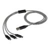 Alphecca recycled aluminium and RPET 5-in-1 charging cable  Solid black