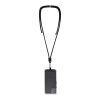 Vega adjustable recycled smartphone lanyard Standard | Solid black | No Branding | not available | not available
