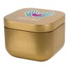 Tindra square tin candle with vanilla aroma Gold
