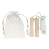 Denise wooden skipping rope in cotton pouch Standard | Off white-Wood | No Branding | not available | not available