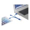 Metal 3-in-1 charging cable with keychain Standard | Royal blue | No Branding | not available | not available
