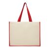 Varai 320 g/m² canvas and jute shopping tote bag Red | not available