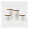 Munch 500 Canister Ceramic 525ml. Bamboo lid  White | No Branding | not available | not available | not available
