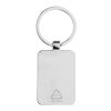RCS recycled zinc alloy rectangle keychain with bamboo silver-brown | No Branding | not available | not available