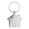 RCS recycled zinc alloy house keychain with bamboo silver-brown | No Branding | not available | not available