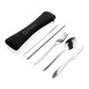 4 Pieces stainless steel re-usable cutlery set silver | No Branding | not available | not available