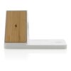 Ontario recycled plastic & bamboo 3-in-1 wireless charger White | No Branding | not available | not available