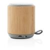 Bamboo and fabric 3W wireless speaker brown | No Branding | not available | not available