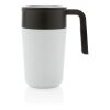 GRS Recycled PP and stainless steel mug with handle White | No Branding | not available | not available