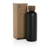 Wood RCS certified recycled stainless steel vacuum bottle black | No Branding | not available | not available
