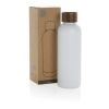 Wood RCS certified recycled stainless steel vacuum bottle White | No Branding | not available | not available