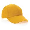 Impact 6 panel 190gr Recycled cotton cap with AWARE™ tracer yellow | No Branding | not available | not available | not available