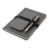 Deluxe hardcover PU notebook A5 with phone and pen holder grey | No Branding | not available | not available