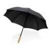 23" Impact AWARE™ RPET 190T auto open bamboo umbrella black | No Branding | not available | not available