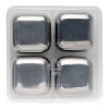 Re-usable stainless steel ice cubes 4pc silver | No Branding | not available | not available