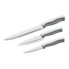 Stainless steel knife set 3pcs silver
