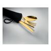 Cutlery stainless steel set & black pouch gold | No Branding | not available | not available | not available