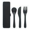 Cutlery set in PP black | No Branding | not available | not available | not available
