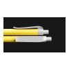 Prodir QS01 push ballpoint pen Soft Touch with metal clip yellow-silver | Without Branding | Black