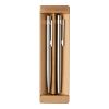 Recycled stainless steel writing set Fritz silver | No Branding | not available | not available