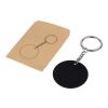 Recycled stainless steel round keychain Risa black | No Branding