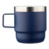 Recycled stainless steel double-walled cup (180 ml) Lilia blue | No Branding