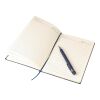 Recycled PU notebook (A5) and ballpen set Tarek grey