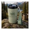 Stainless steel double walled mug Louisa beige