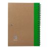 Wire bound notebook with ballpen. Stella green
