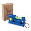 Recycled ABS spirit level keychain Indira cobalt blue