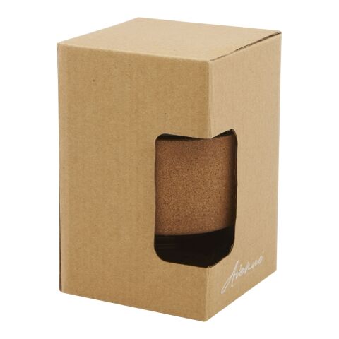 Lidan 360 ml borosilicate glass tumbler with cork grip and silicone lid Solid black | not available