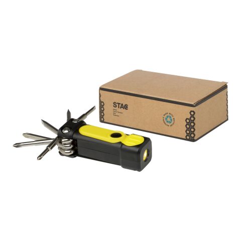 Octo 8-in-1 RCS recycled plastic screwdriver set with torch Standard | Yellow | No Branding | not available | not available