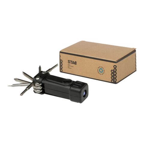 Octo 8-in-1 RCS recycled plastic screwdriver set with torch Solid black | not available