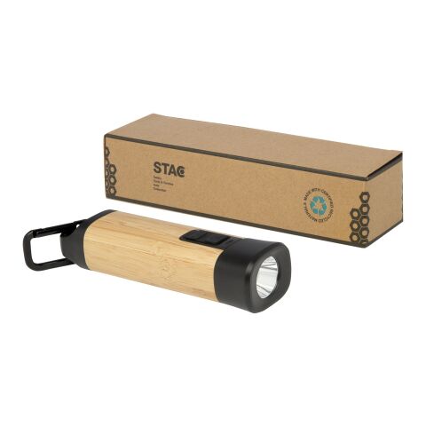 Kuma bamboo/RCS recycled plastic torch with carabiner Standard | Natural | Not applicable | No Branding | not available | not available