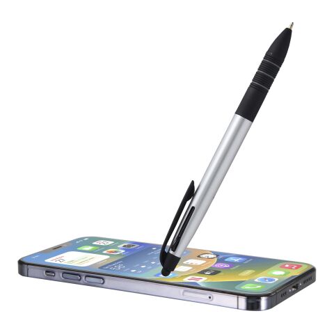 Trine 3-ink RCS recycled ballpoint pen with stylus Standard | Silver | No Branding | not available | not available