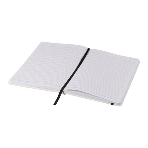 Spectrum A5 white notebook with coloured strap Standard | White-Solid black | No Branding | not available | not available | not available
