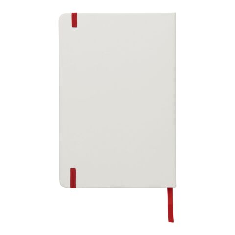 Spectrum A5 white notebook with coloured strap Standard | White-Red | not available | No Branding | not available | not available | not available