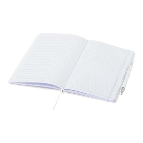Spectrum A5 recycled notebook and ballpoint pen set White