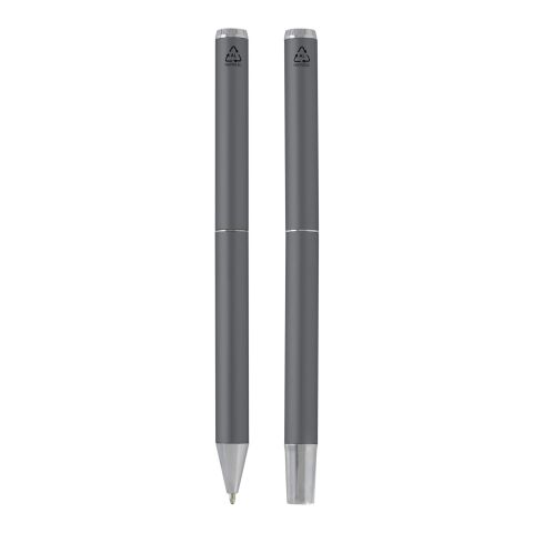 Lucetto recycled aluminium ballpoint and rollerball pen gift set Standard | Grey | Not applicable | No Branding | not available | not available