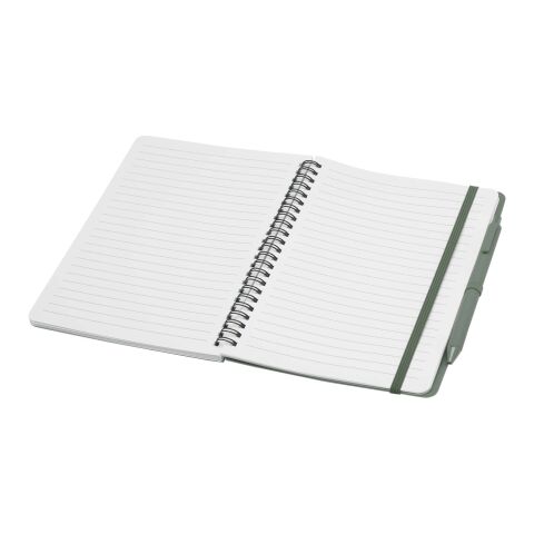Thalaasa A5 ocean-bound hard cover notebook with ballpoint pen (black ink) Standard | Heather green | No Branding | not available | not available