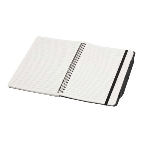 Thalaasa A5 ocean-bound hard cover notebook with ballpoint pen (black ink) Standard | Solid black | not available | No Branding | not available | not available