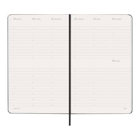Moleskine hard cover 12 month L weekly planner vertical Standard | Solid black | not available | No Branding | not available | not available