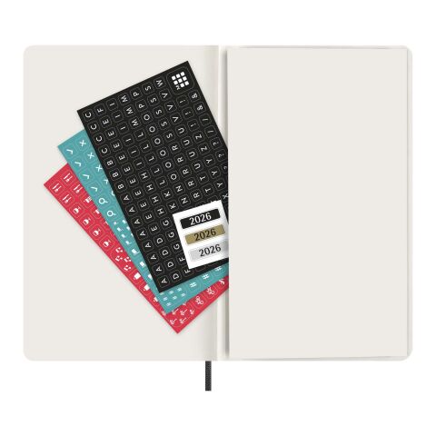 Moleskine soft cover 12 month weekly L planner Standard | Solid black | No Branding | not available | not available