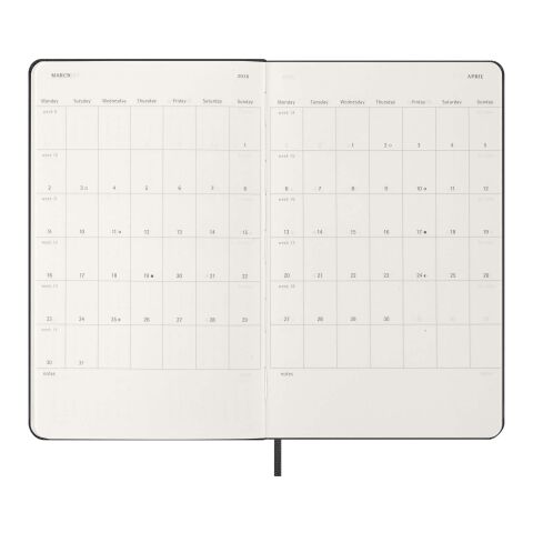 Moleskine horizontal hard cover 12 month L weekly planner Standard | Black | No Branding | not available | not available