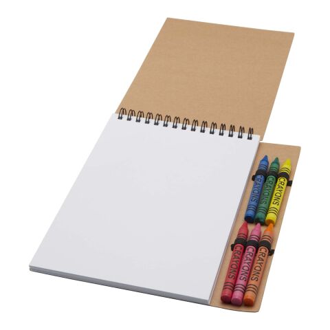 Doodle A5 spiral soft cover notebook and crayon set Standard | Natural | Not applicable | No Branding | not available | not available